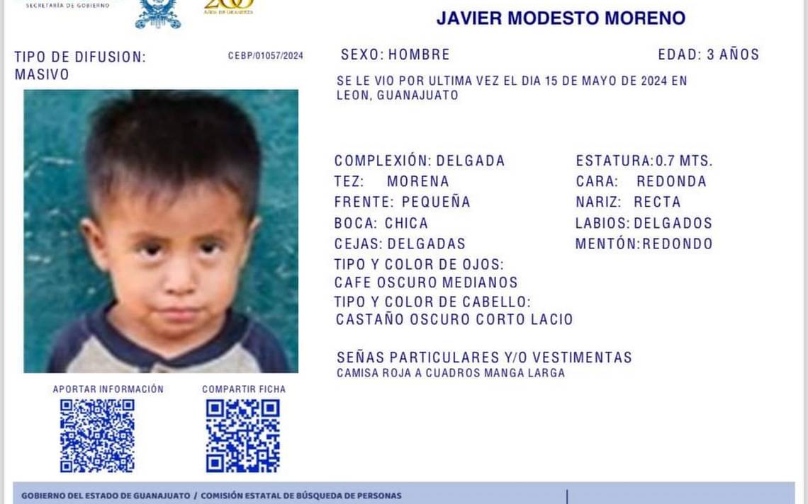 Buscan a niño na´savi desaparecido en León - Noticias Vespertinas |  Noticias Locales, Policiacas, sobre México, Guanajuato y el Mundo